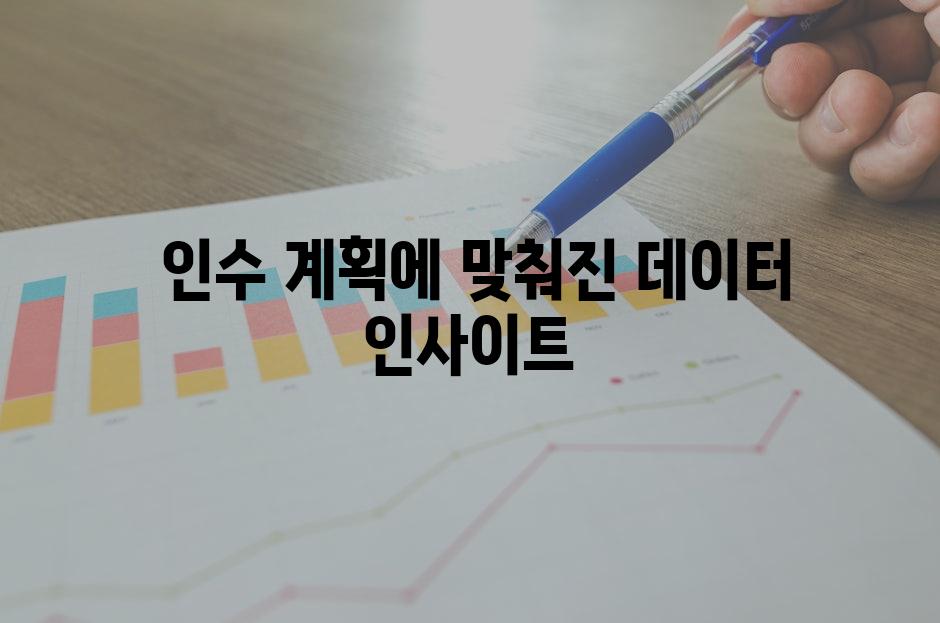  인수 계획에 맞춰진 데이터 인사이트