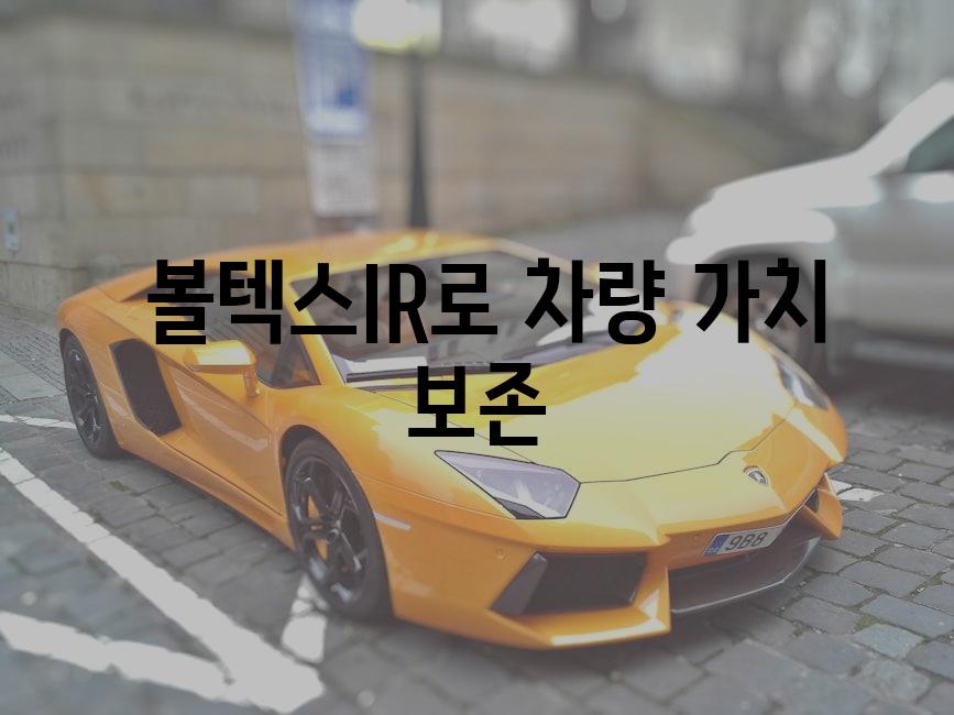  볼텍스IR로 차량 가치 보존