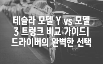 테슬라 모델 Y vs 모델 3 트렁크 비교 가이드| 드라이버의 완벽한 선택