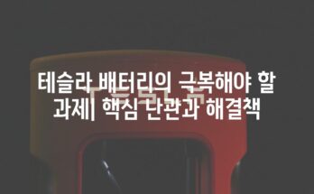 테슬라 배터리의 극복해야 할 과제| 핵심 난관과 해결책