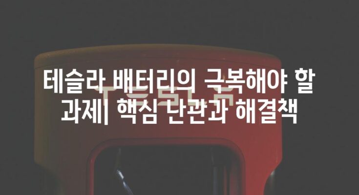 테슬라 배터리의 극복해야 할 과제| 핵심 난관과 해결책