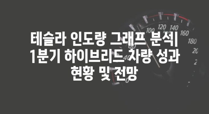 테슬라 인도량 그래프 분석| 1분기 하이브리드 차량 성과 현황 및 전망