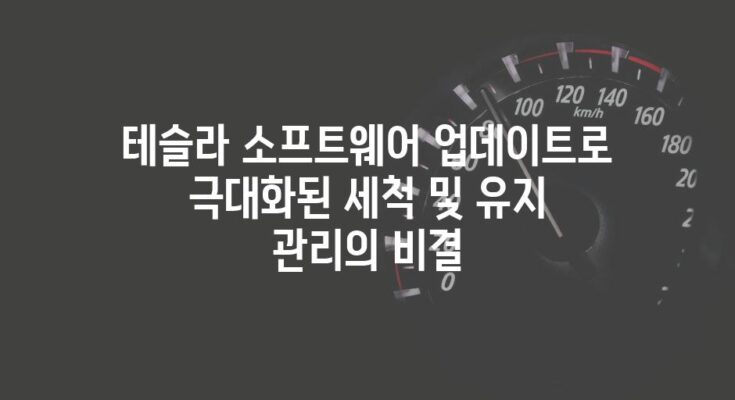 테슬라 소프트웨어 업데이트로 극대화된 세척 및 유지 관리의 비결