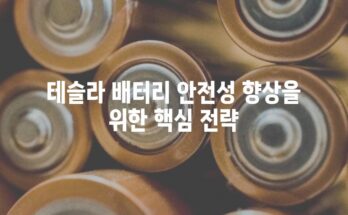 테슬라 배터리 안전성 향상을 위한 핵심 전략