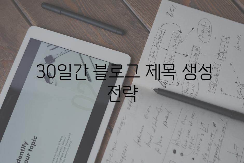  30일간 블로그 제목 생성 전략