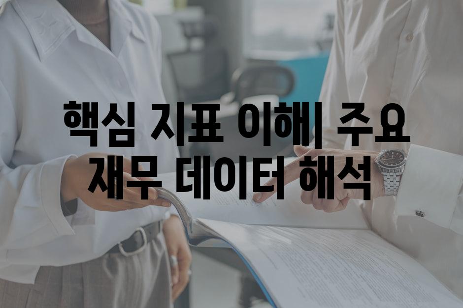  핵심 지표 이해| 주요 재무 데이터 해석