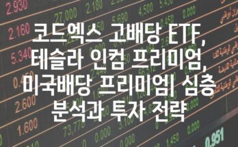 코드엑스 고배당 ETF, 테슬라 인컴 프리미엄, 미국배당 프리미엄| 심층 분석과 투자 전략