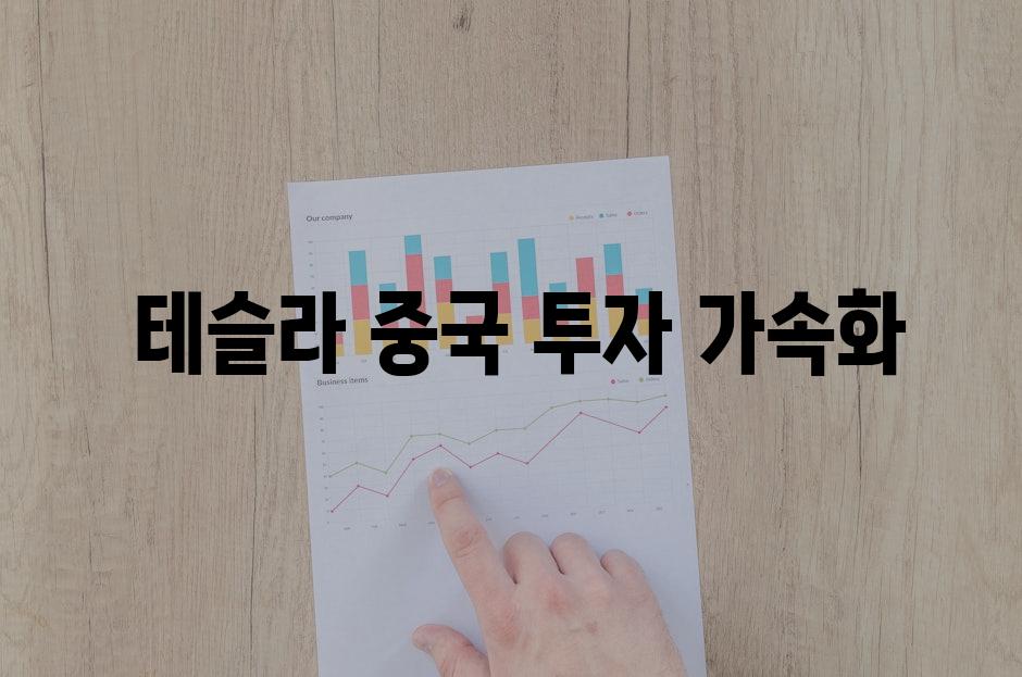  테슬라 중국 투자 가속화