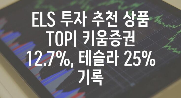 ELS 투자 추천 상품 TOP| 키움증권 12.7%, 테슬라 25% 기록