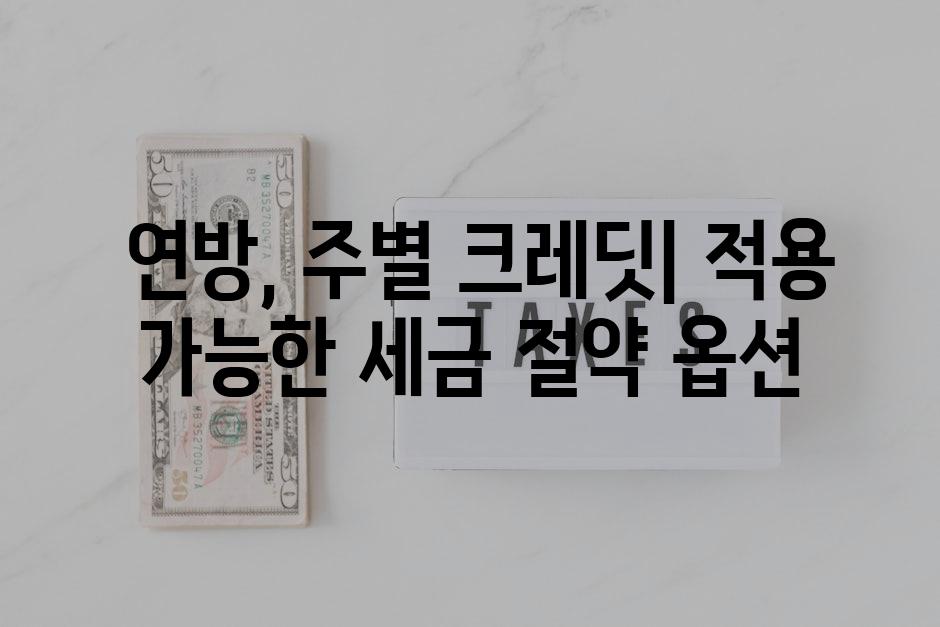  연방, 주별 크레딧| 적용 가능한 세금 절약 옵션