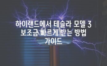 하이랜드에서 테슬라 모델 3 보조금 빠르게 받는 방법 가이드