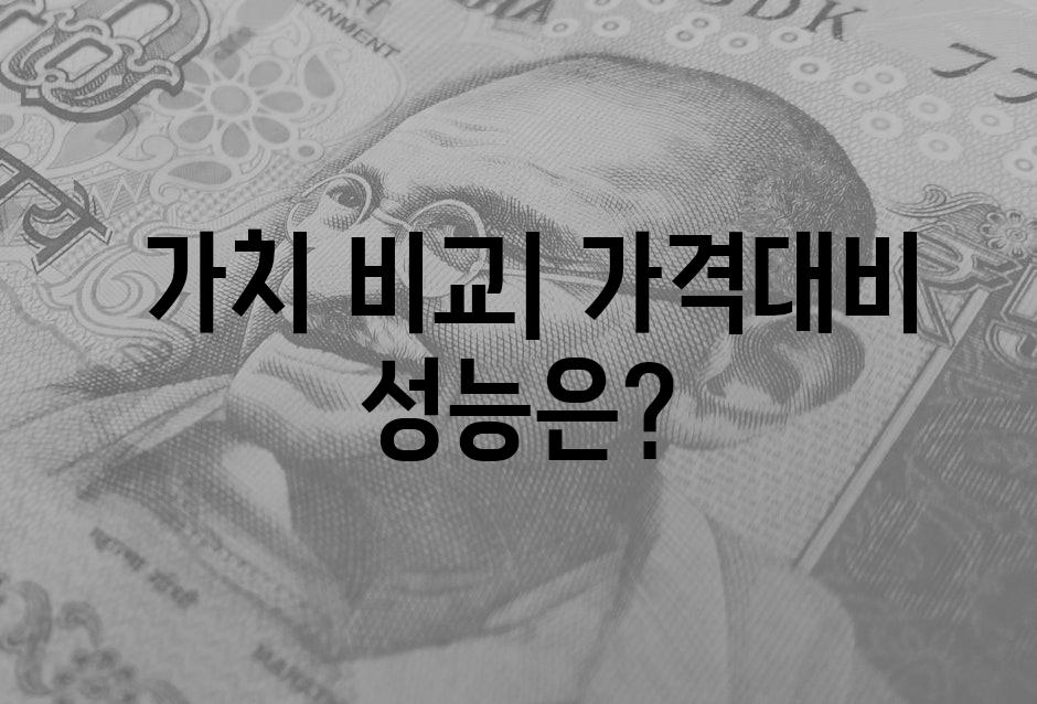  가치 비교| 가격대비 성능은?