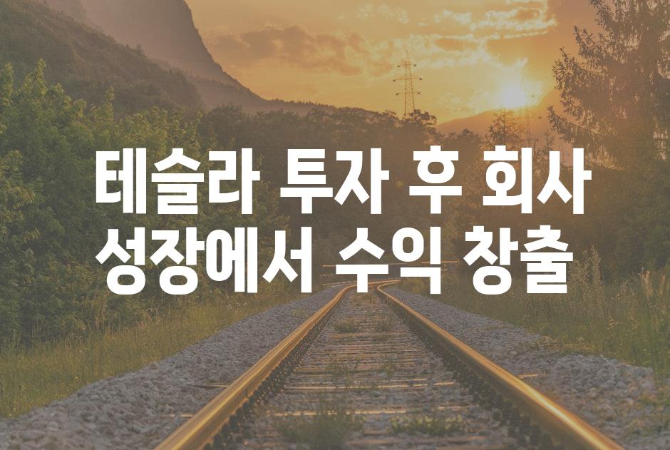  테슬라 투자 후 회사 성장에서 수익 창출