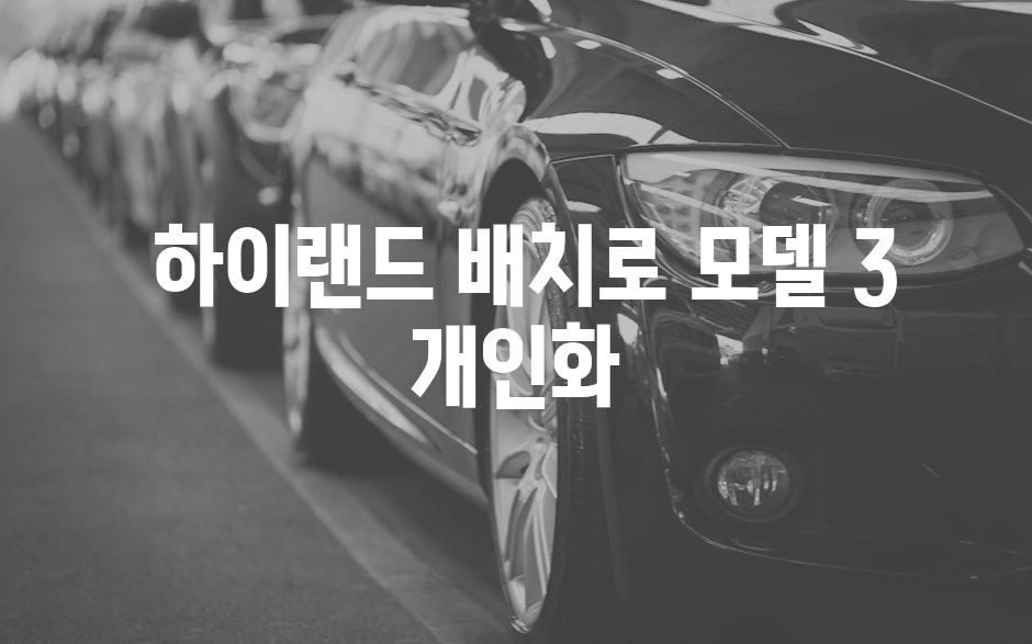  하이랜드 배치로 모델 3 개인화