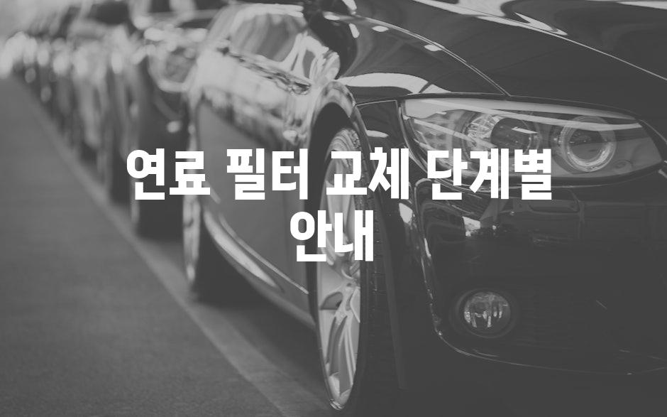  연료 필터 교체 단계별 안내