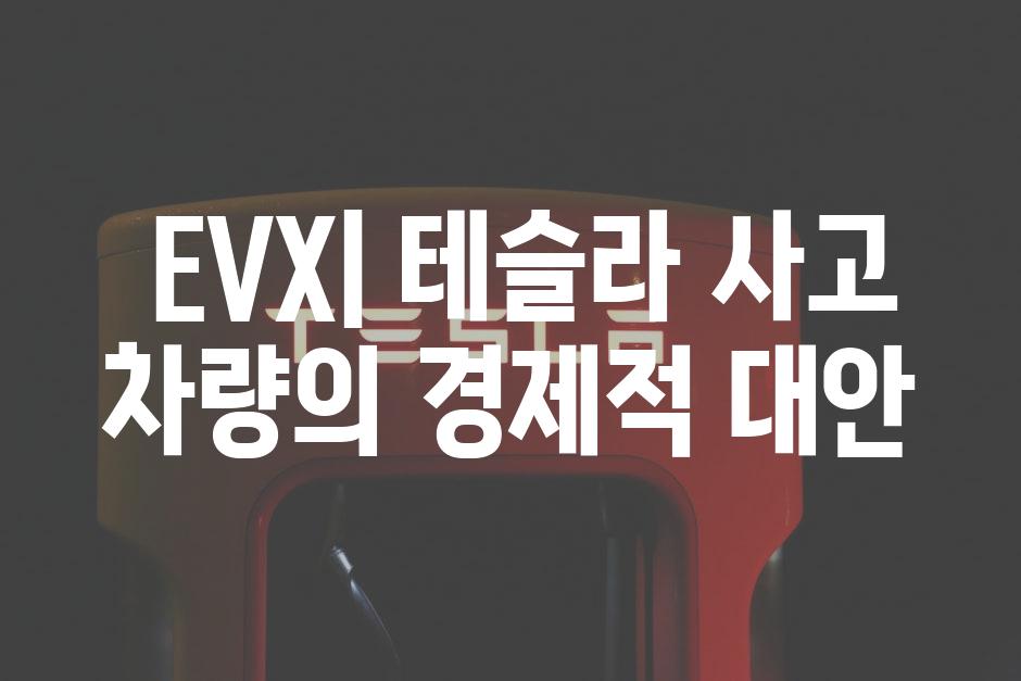  EVX| 테슬라 사고 차량의 경제적 대안