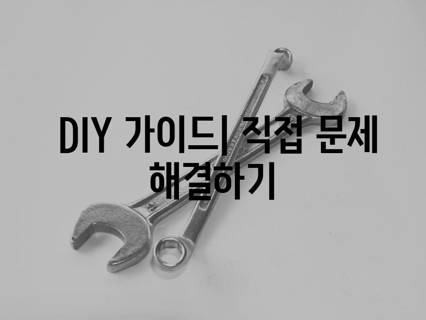  DIY 가이드| 직접 문제 해결하기