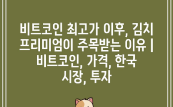 비트코인 최고가 이후, 김치 프리미엄이 주목받는 이유 | 비트코인, 가격, 한국 시장, 투자