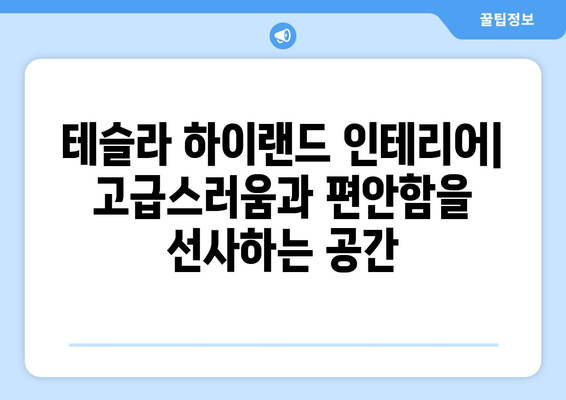 테슬라 하이랜드 인테리어| 부드러운 촉감과 편안함의 조화 | 프리미엄 소재, 고급스러운 마감, 럭셔리 실내 공간