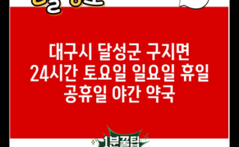 대구시 달성군 구지면 24시간 토요일 일요일 휴일 공휴일 야간 약국