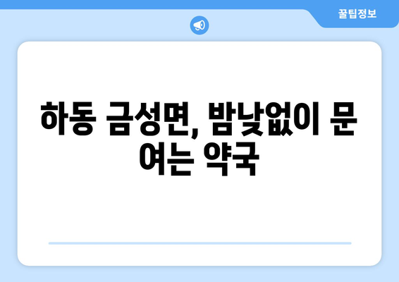 경상남도 하동군 금성면 24시간 토요일 일요일 휴일 공휴일 야간 약국