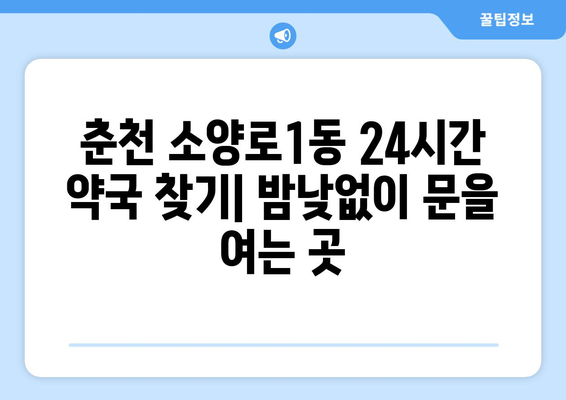 강원도 춘천시 소양로1동 24시간 토요일 일요일 휴일 공휴일 야간 약국