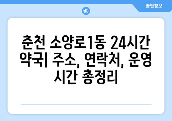 강원도 춘천시 소양로1동 24시간 토요일 일요일 휴일 공휴일 야간 약국