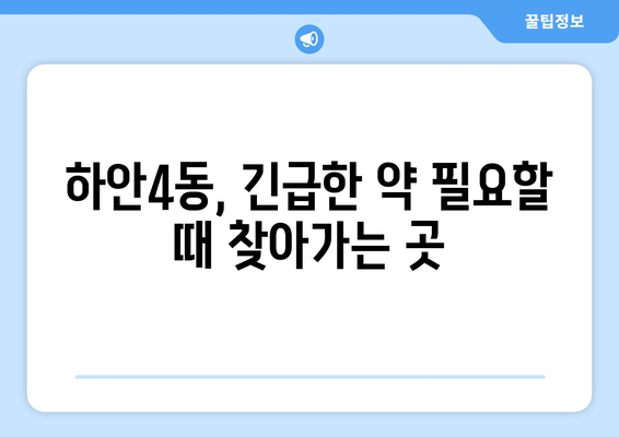 경기도 광명시 하안4동 24시간 토요일 일요일 휴일 공휴일 야간 약국