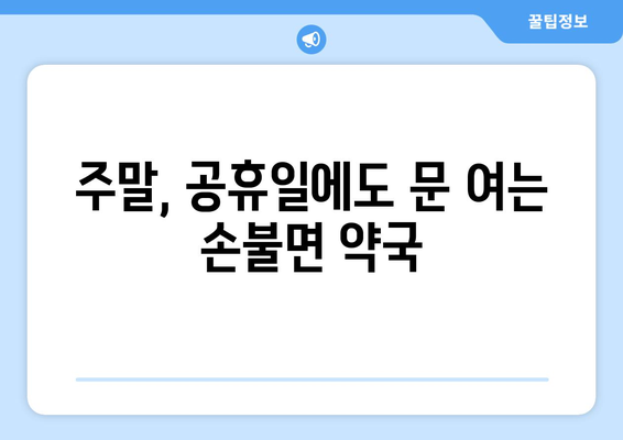 전라남도 함평군 손불면 24시간 토요일 일요일 휴일 공휴일 야간 약국