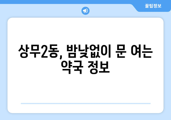 광주시 서구 상무2동 24시간 토요일 일요일 휴일 공휴일 야간 약국