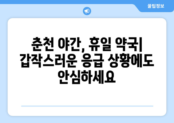 강원도 춘천시 소양로1동 24시간 토요일 일요일 휴일 공휴일 야간 약국