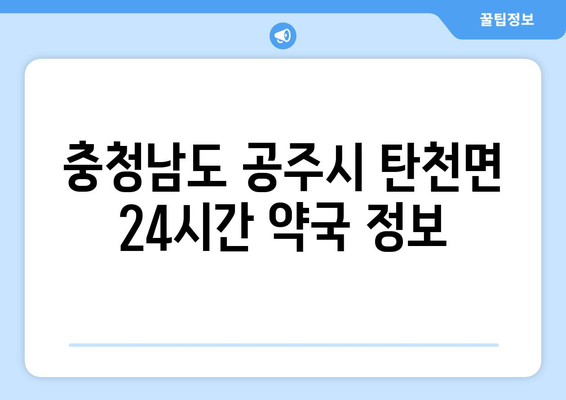 충청남도 공주시 탄천면 24시간 토요일 일요일 휴일 공휴일 야간 약국