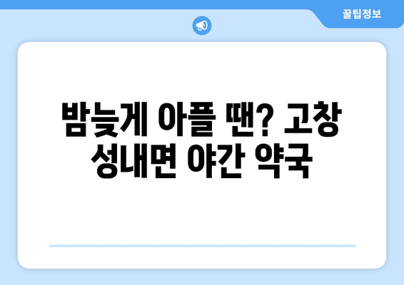 전라북도 고창군 성내면 24시간 토요일 일요일 휴일 공휴일 야간 약국