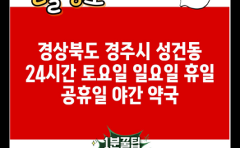 경상북도 경주시 성건동 24시간 토요일 일요일 휴일 공휴일 야간 약국