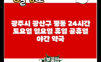 광주시 광산구 평동 24시간 토요일 일요일 휴일 공휴일 야간 약국