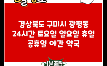 경상북도 구미시 광평동 24시간 토요일 일요일 휴일 공휴일 야간 약국