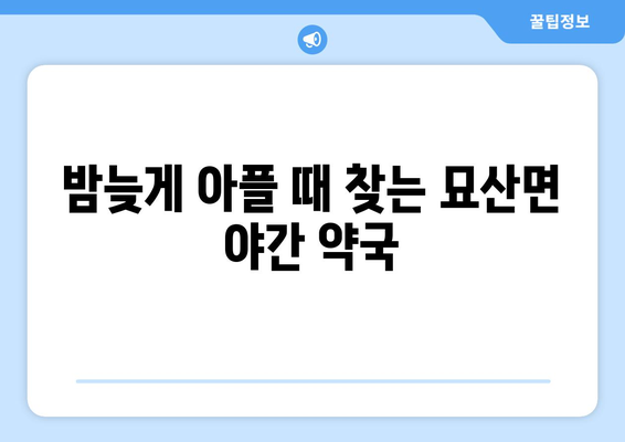 경상남도 합천군 묘산면 24시간 토요일 일요일 휴일 공휴일 야간 약국