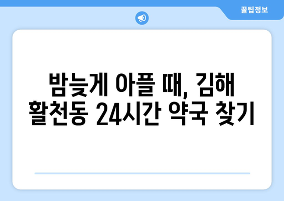 경상남도 김해시 활천동 24시간 토요일 일요일 휴일 공휴일 야간 약국