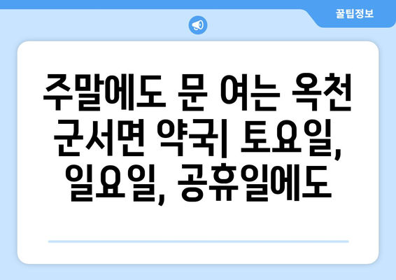 충청북도 옥천군 군서면 24시간 토요일 일요일 휴일 공휴일 야간 약국