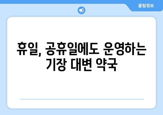 부산시 기장군 대변면 24시간 토요일 일요일 휴일 공휴일 야간 약국