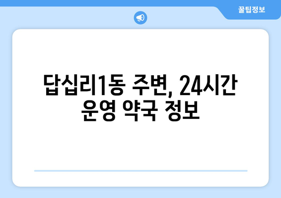 서울시 동대문구 답십리제1동 24시간 토요일 일요일 휴일 공휴일 야간 약국