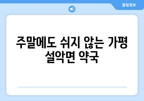 경기도 가평군 설악면 24시간 토요일 일요일 휴일 공휴일 야간 약국