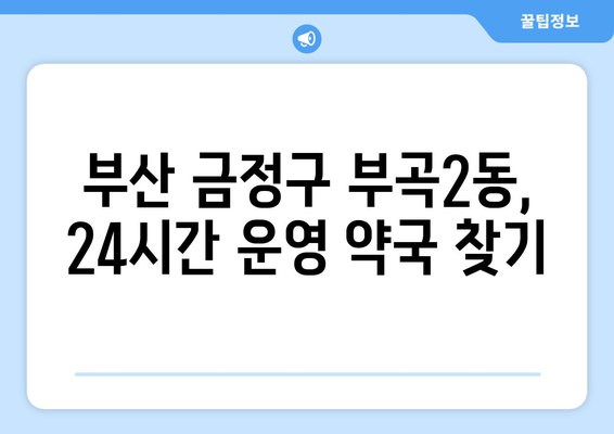 부산시 금정구 부곡2동 24시간 토요일 일요일 휴일 공휴일 야간 약국