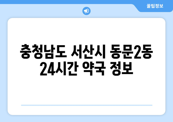 충청남도 서산시 동문2동 24시간 토요일 일요일 휴일 공휴일 야간 약국