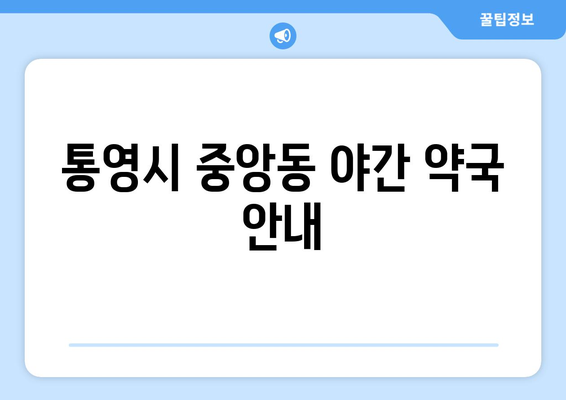 경상남도 통영시 중앙동 24시간 토요일 일요일 휴일 공휴일 야간 약국