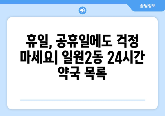 서울시 강남구 일원2동 24시간 토요일 일요일 휴일 공휴일 야간 약국