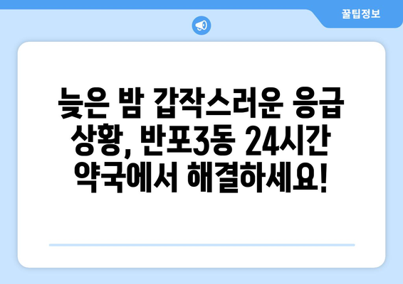 서울시 서초구 반포3동 24시간 토요일 일요일 휴일 공휴일 야간 약국