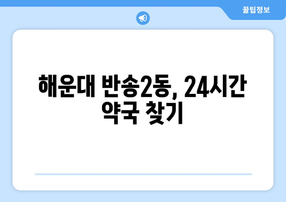 부산시 해운대구 반송2동 24시간 토요일 일요일 휴일 공휴일 야간 약국