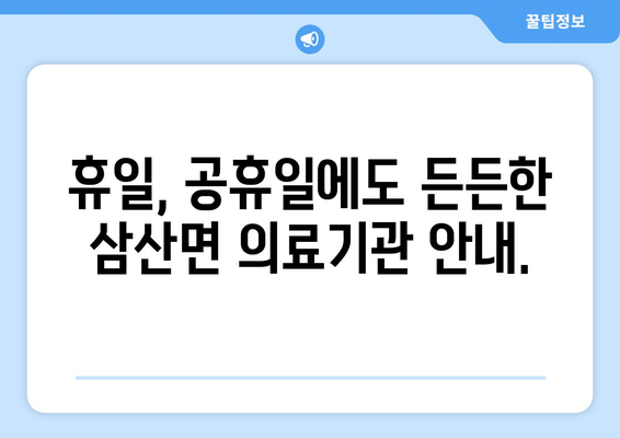 전라남도 해남군 삼산면 일요일 휴일 공휴일 야간 진료병원 리스트