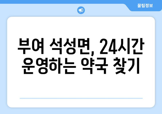 충청남도 부여군 석성면 24시간 토요일 일요일 휴일 공휴일 야간 약국